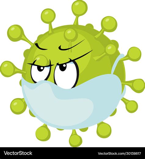 Tamed Corona Virus Cartoon Covid 19 Royalty Free Vector
