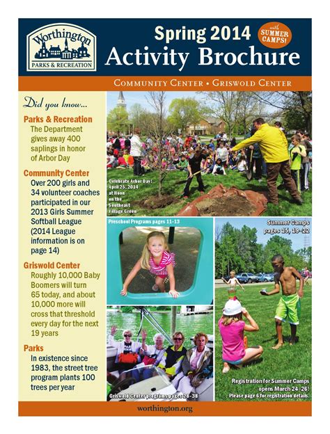 Wprd Spring 2014 Activity Brochure By Worthington Parks And Recreation