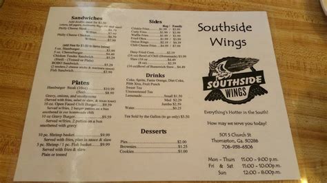 Southside Wings Restaurant 501 S Church St Thomaston
