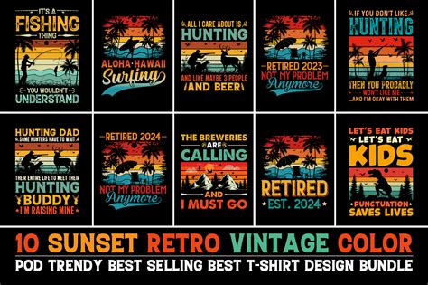 Retro Vintage Sunset T Shirt Design Bundle Buy T Shirt Designs