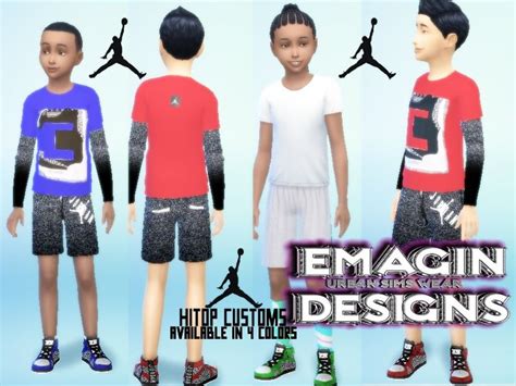 Emagin360s Boy And Girls Hitop Jordan Shoes Sims 4 Cc