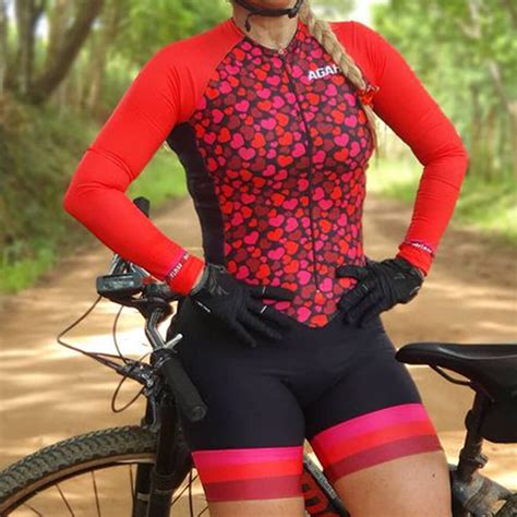 Agah Cycling Skinsuit Women Summer Triathlon Long Sleeve Bike Jumpsuit Mujer Roupa Speedsuit