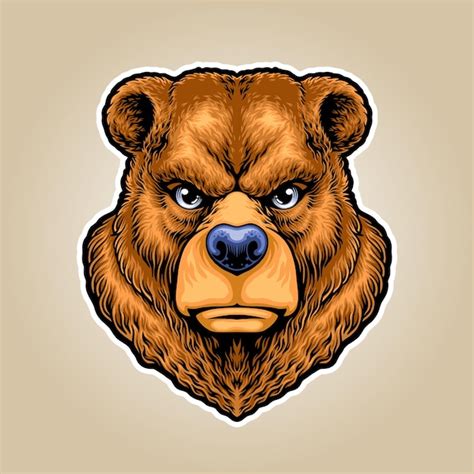 Premium Vector Grizzly Bear Illustration Mascot Logo