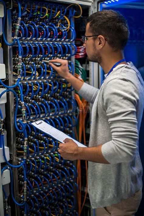 It Professional Working With Servers Stock Image Image Of Data