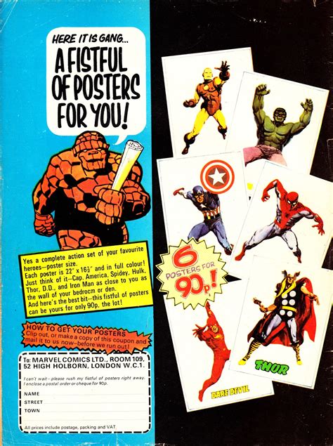 Starlogged Geek Media Again 1974 Marvel Uk Poster Offer