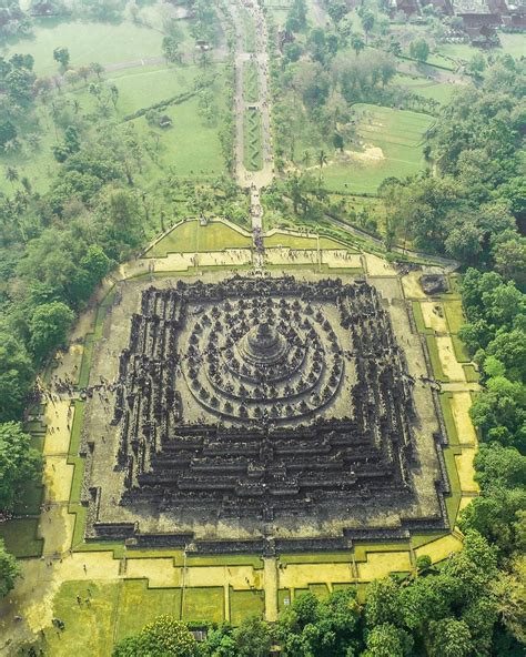 Aerial View Of Borobudur The Largest Buddhist Monument In The World