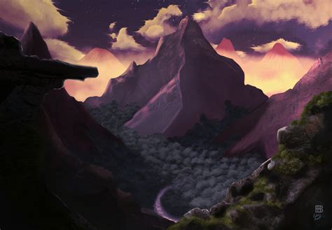 Artstation Purple Mountains