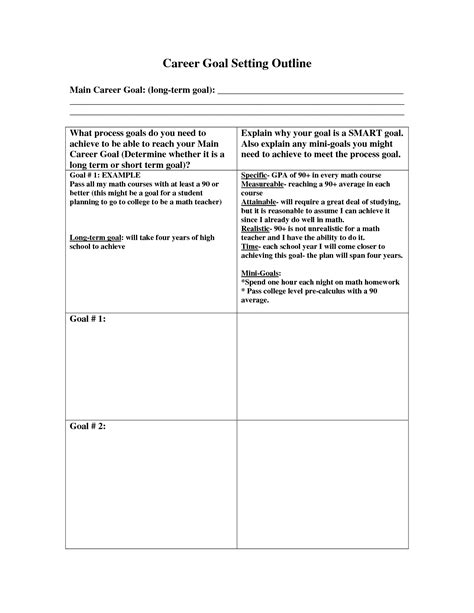 It is the one who drives you forward and motivates you to improve yourself and grow. 16 Best Images of Long-Term Goals Worksheet - Examples of ...