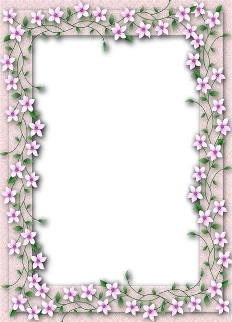 Floral Frame Png Transparent Image Download Size 1024x1424px