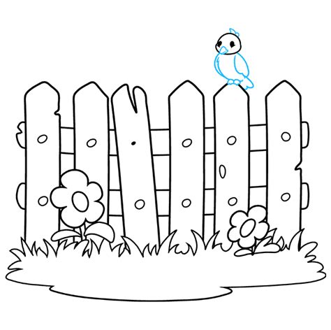Fence Coloring Pages Garden Treehut Set Swati Sharma Sketch Coloring Page