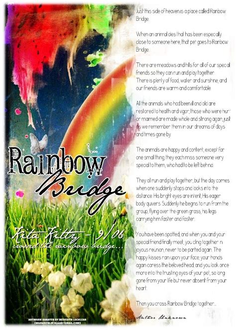 Rainbow bridge free printable poem pet loss from bitsofpositivity.com just this side of heaven is a place called the rainbow bridge. rainbow bridge pet poem printable - Google Search ...
