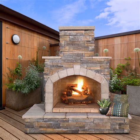 A valor outdoor gas fireplace provides the heat you and your family need to replace the outdoor our gas fireplaces are designed to be installed in new construction projects or when renovating your. CalFlame Natural Stone Propane / Gas Outdoor Fireplace ...