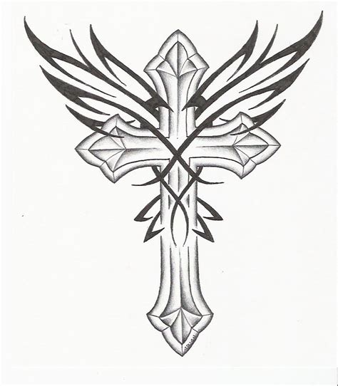 ¡un tattoo para los valientes! Drawings Of Crosses With Wings - Cliparts.co