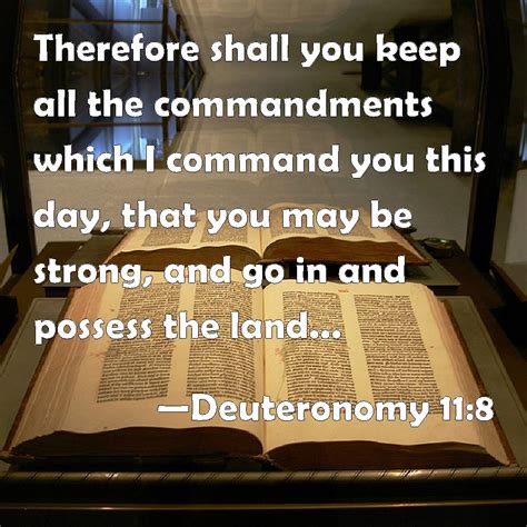 Deuteronomy 118 Therefore Shall You Keep All The Commandments Which I
