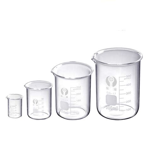 Glass Beaker Set 4 Sizes 10ml 50ml 250ml 500ml Uk Home And Kitchen