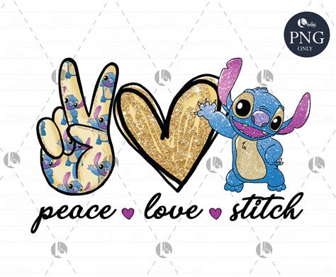 Peace Love Stitch Png File For Sublimation Stitch Png Dtg Etsy Australia