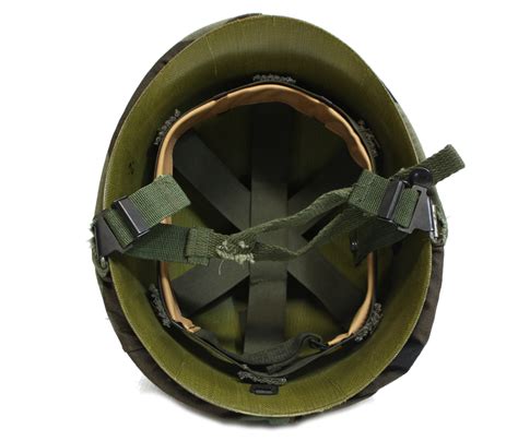 Army Helmetm 1 Woodland Camo Cover Complete And Original Issue