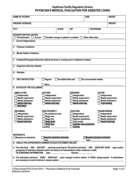 Physician Evaluation Form Fill Online Printable Filla
