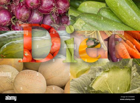 Healthy Eating Themed Vegetables Spell The Word Diet Stock Photo Alamy