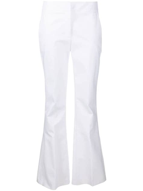 Genny Mid Rise Bootcut Trousers Farfetch Em Roupas Branco Fendi