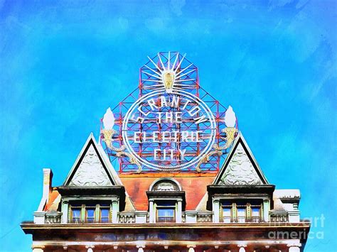 Scranton The Electric City Sign Photograph By Janine Riley Pixels