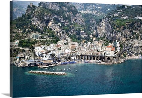 High Angle View Of A Town Amalfi Atrani Amalfi Coast