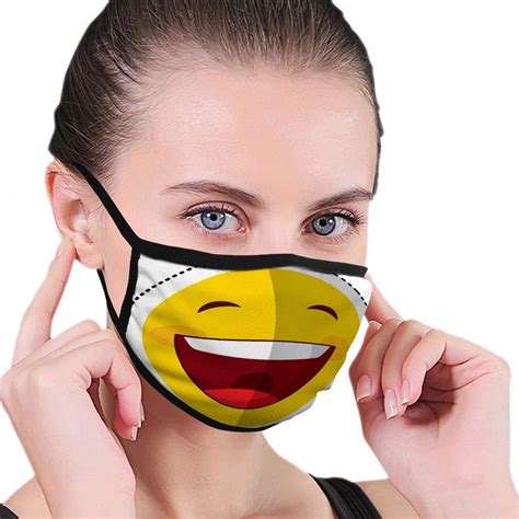 Amazon Com NYNELSONG Mouth Shield Funny Happy Emoticon Icon Half Face Shield Home Kitchen