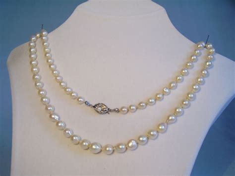 Genuine White Japanese Akoya Pearl Necklace With Silver Catawiki