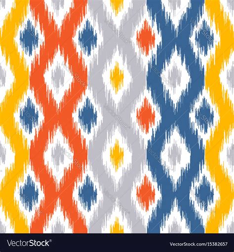 Ikat Fabric Style Rug Texture Pattern Royalty Free Vector