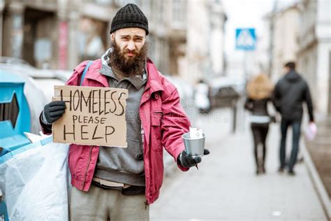 Homeless Begging Money On The Street Stock Photo Image Of Outdoors People