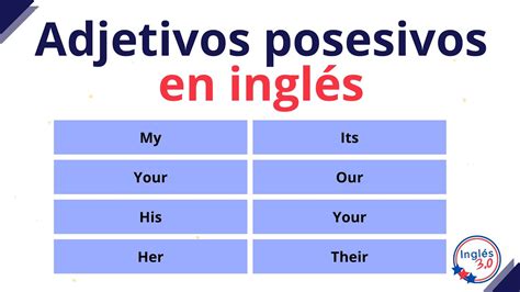Adjetivos Posesivos En Inglés My Your His Her Its Our Their