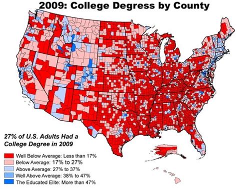 The Map Room Us College Degrees By County