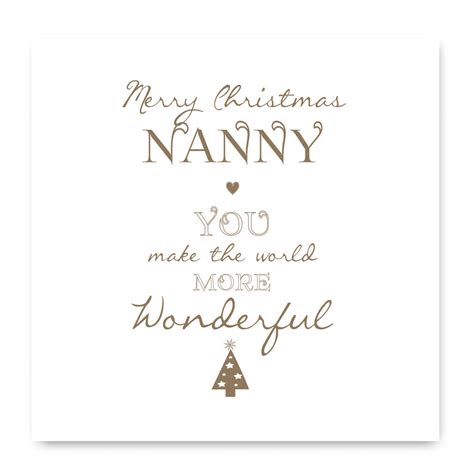 Merry Christmas To My Wonderful Nanny Christmas Card By Liberty Bee