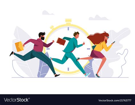 People Rushing To Work Running Person Royalty Free Vector