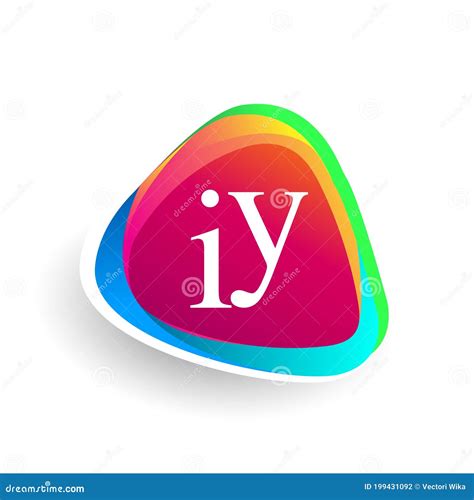 Letter Iy Logo In Triangle Shape And Colorful Background Letter