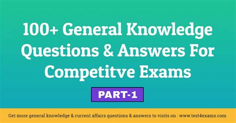 100 Basic General Knowledge Questions And Answers Test 4 Exams