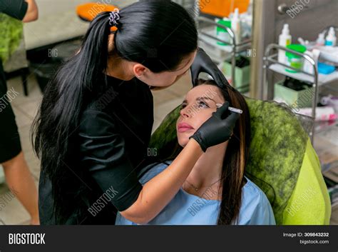 Beautician Apply Marks Image And Photo Free Trial Bigstock