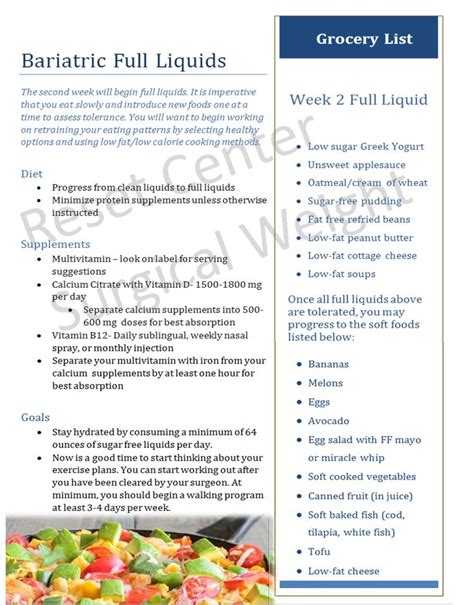 Reset Center Week 2 Full Liquids Bariatric Recipes Sleeve Liquid