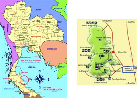 The Red Circle Inside Thailand Map Indicates Nakhon Si Thammarat