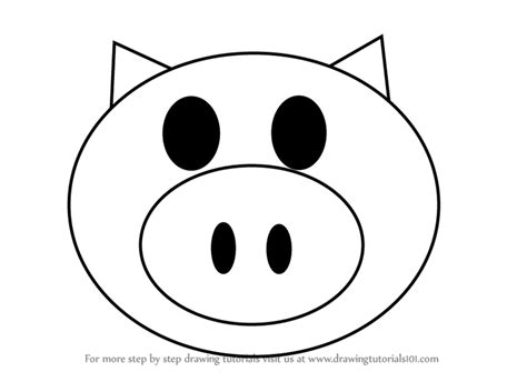 Aprender a dibujar es divertido. Learn How to Draw a Happy Pig (Animals for Kids) Step by ...
