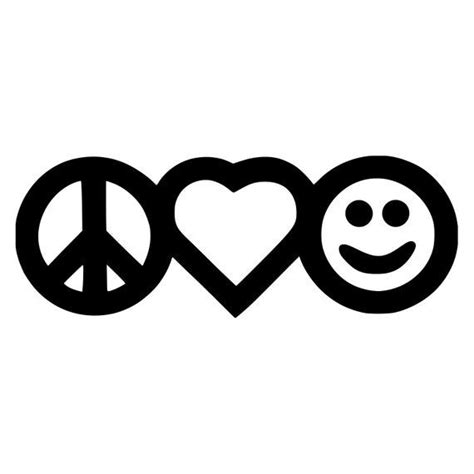 Peace Love Happiness Vinyl Decal Sticker Peace Sign Heart Etsy In