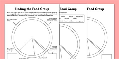 Your plan is personalized, based on your age, sex, height, weight and physical activity level. Finding the Food Group Worksheets (teacher made)