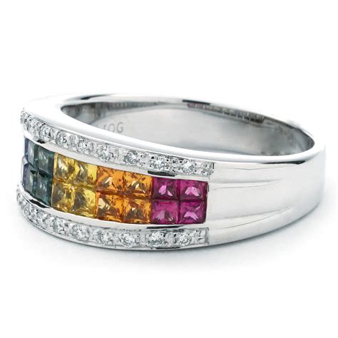 Rainbow Sapphire And Diamond Band New York Jewelers Chicago