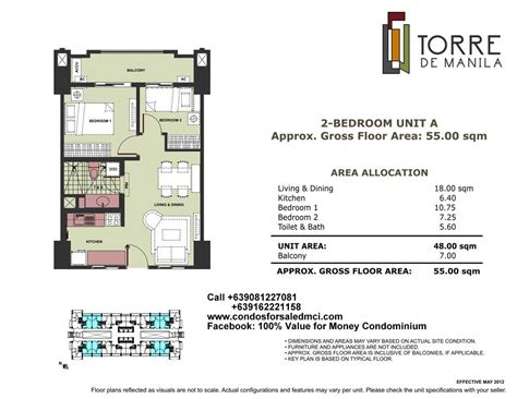 Torre De Manila 2 Bedroom Unit A Approx Gross Floor Area 5500 Sqm 3