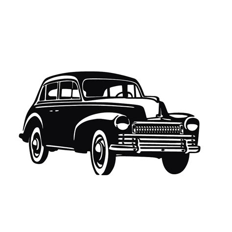 What kind of car was the wild child silhouette? Vintage car Silhouette - Vector drawing retro Ford classic ...