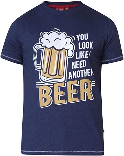 D555 Duke Big Mens Printed T Shirt Beer Comical Navy 2xl 3xl Ks60145