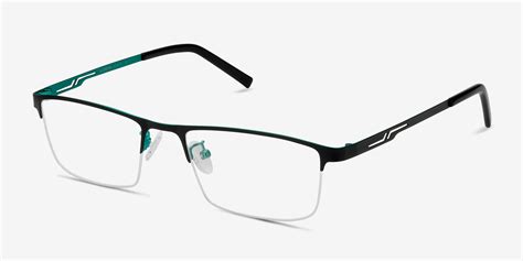 Algorithm Rectangle Black Semi Rimless Eyeglasses Eyebuydirect