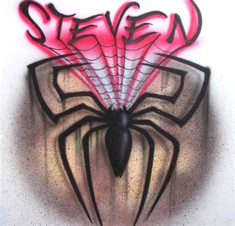 Airbrushed Spider With Web And Any Name Added T Shirt Sweatshirt Or Hood