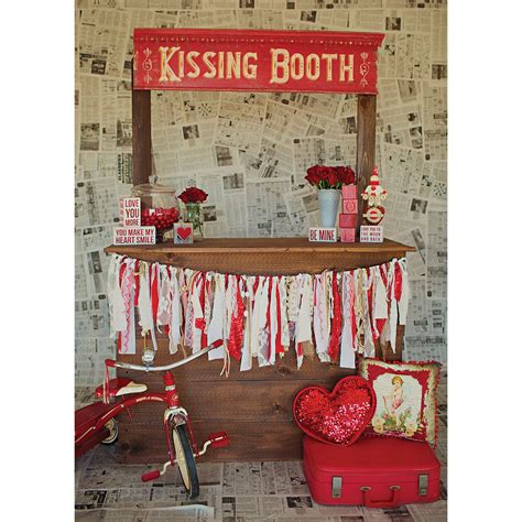 Kissing Booth Photo Backdrop Background Valentines Photo