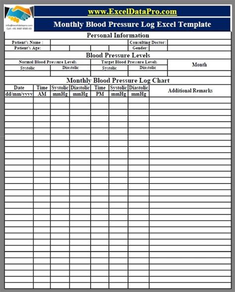 Monthly Blood Pressure Log Sheet Printable Free Printable Worksheet